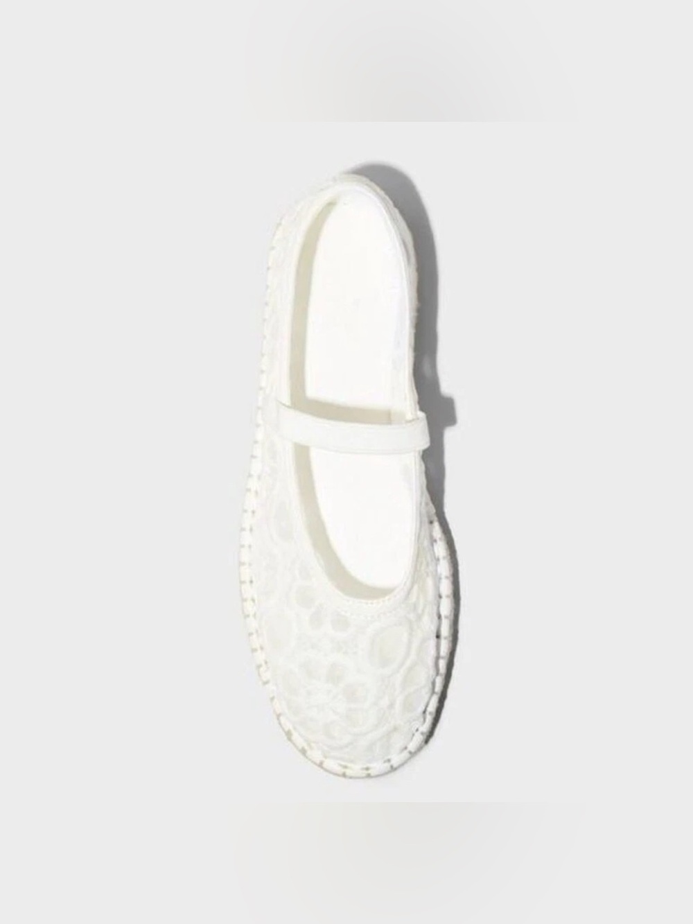 Women's Celia Floral Lace Mary Jane Espadrille Boho Flat Shoes White - Picture 10 of 11